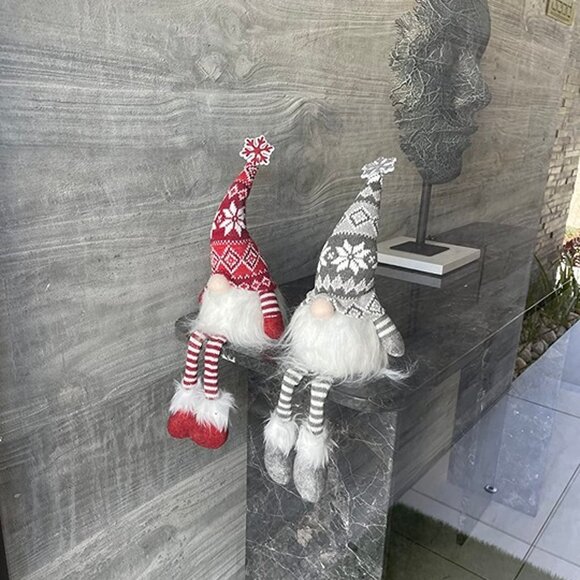 NEW 2 Pack Lighted Christmas Gnomes with Dangling Legs, 19.5Inch - Picture 8 of 10